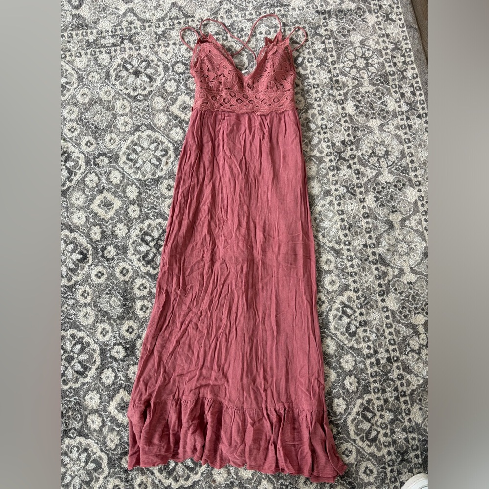 Birch and stone long dress
